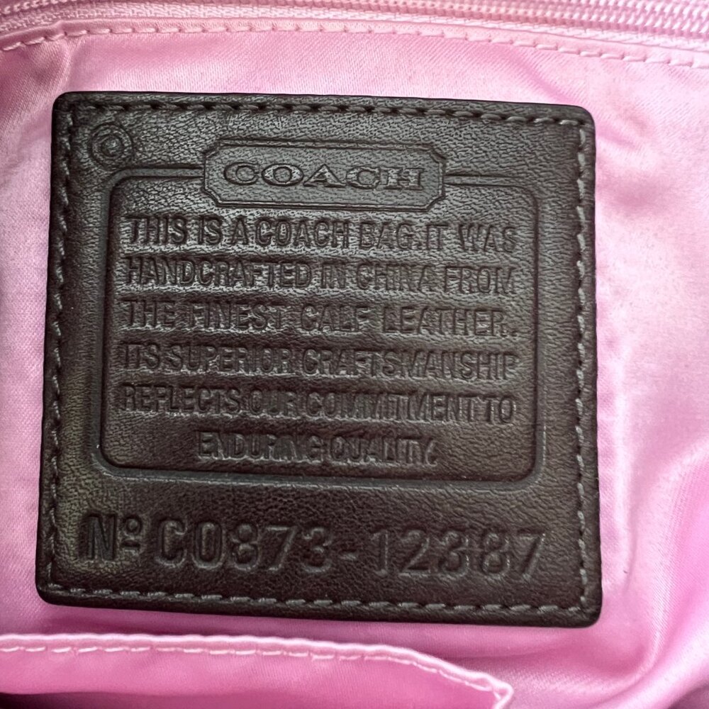 Coach Brown Patent Leather Crinkle Texture Hobo & Crossbody Bag, C0873-12387 EUC - Picture 2 of 16